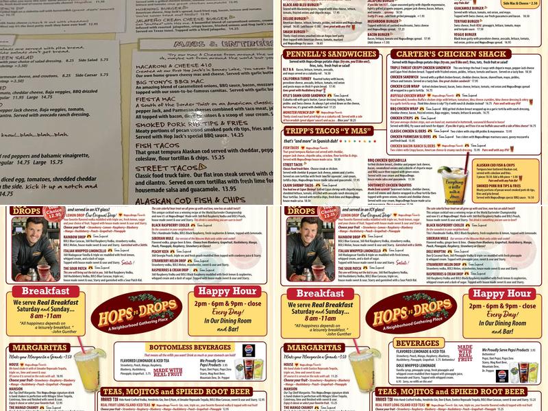 Hops n Drops Menu