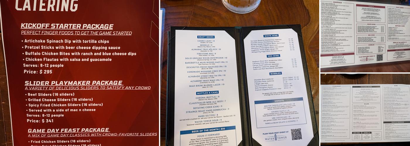 Water Tower Kitchen Menu