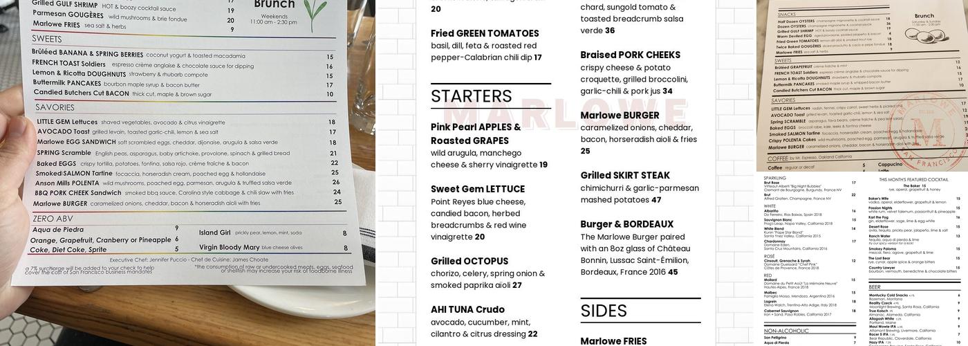 Marlowe Menu