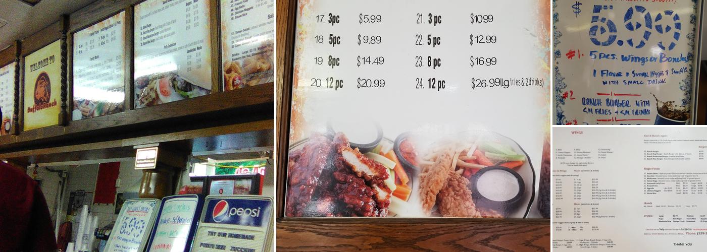 Buffalo Ranch Wings & Things Menu