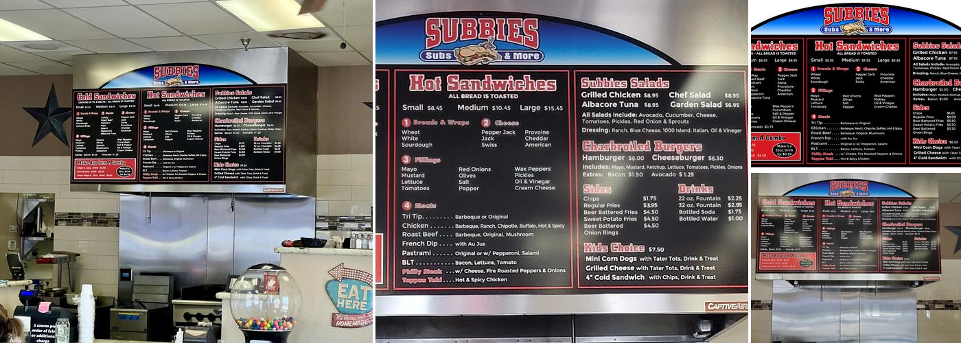 Subbies Subs & More Menu