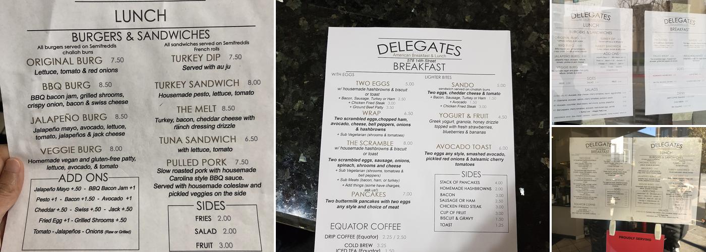Delegates Menu
