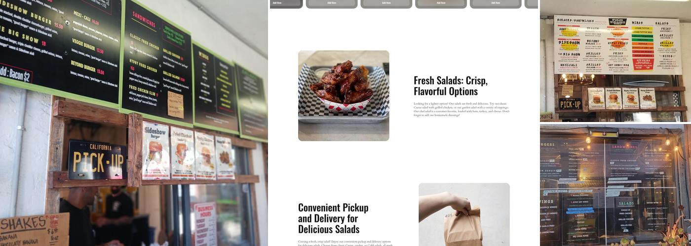 Sideshow Kitchen Menu