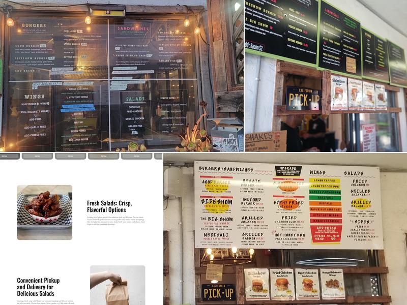 Sideshow Kitchen Menu