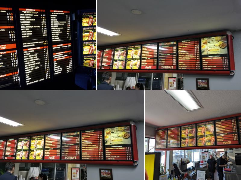Zorba's Express Menu