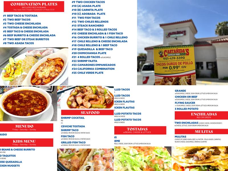 Castañeda's Mexican Food Menu