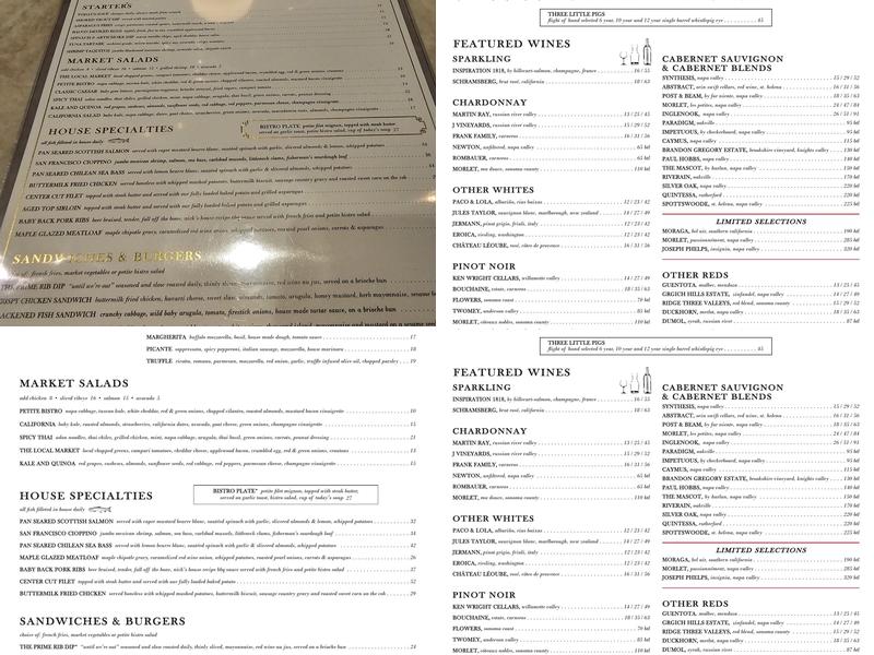 Nick's Pasadena Menu