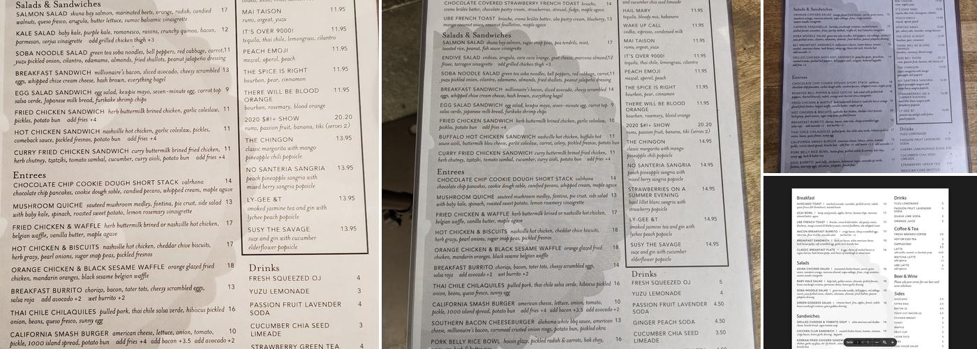 Toast Kitchen & Bakery Menu