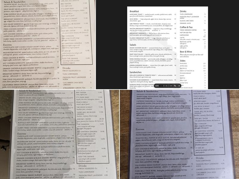 Toast Kitchen & Bakery Menu