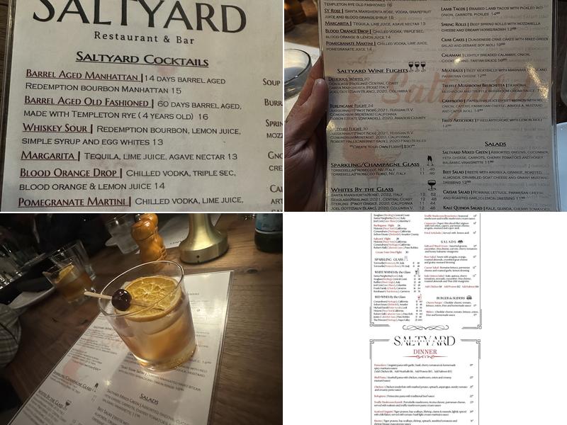 Saltyard Restaurant and Bar Menu