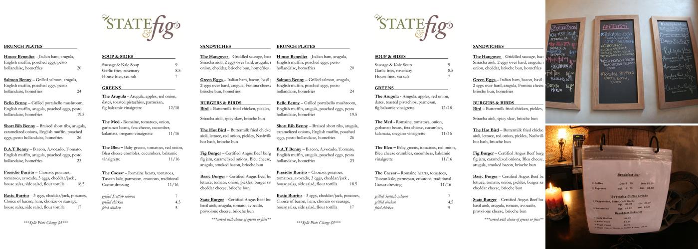 State & Fig Menu