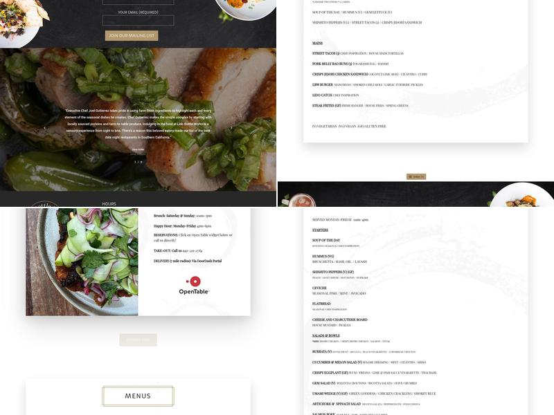 Lido Bottle Works Menu