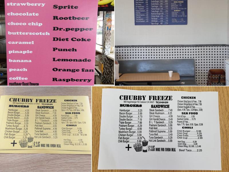 Chubby Freeze Menu