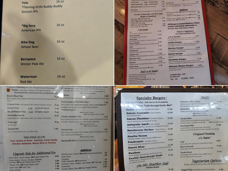 Flaming Grill | Sacramento Burgers & Beer Menu