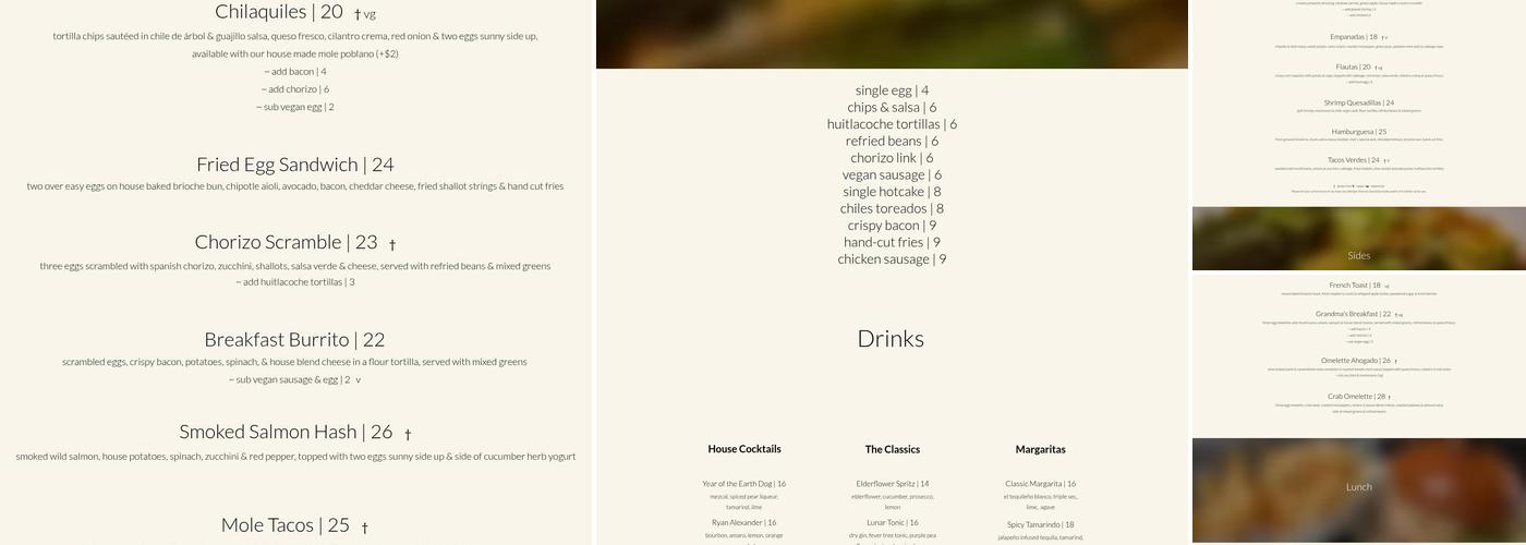 Sun Of Wolf Menu