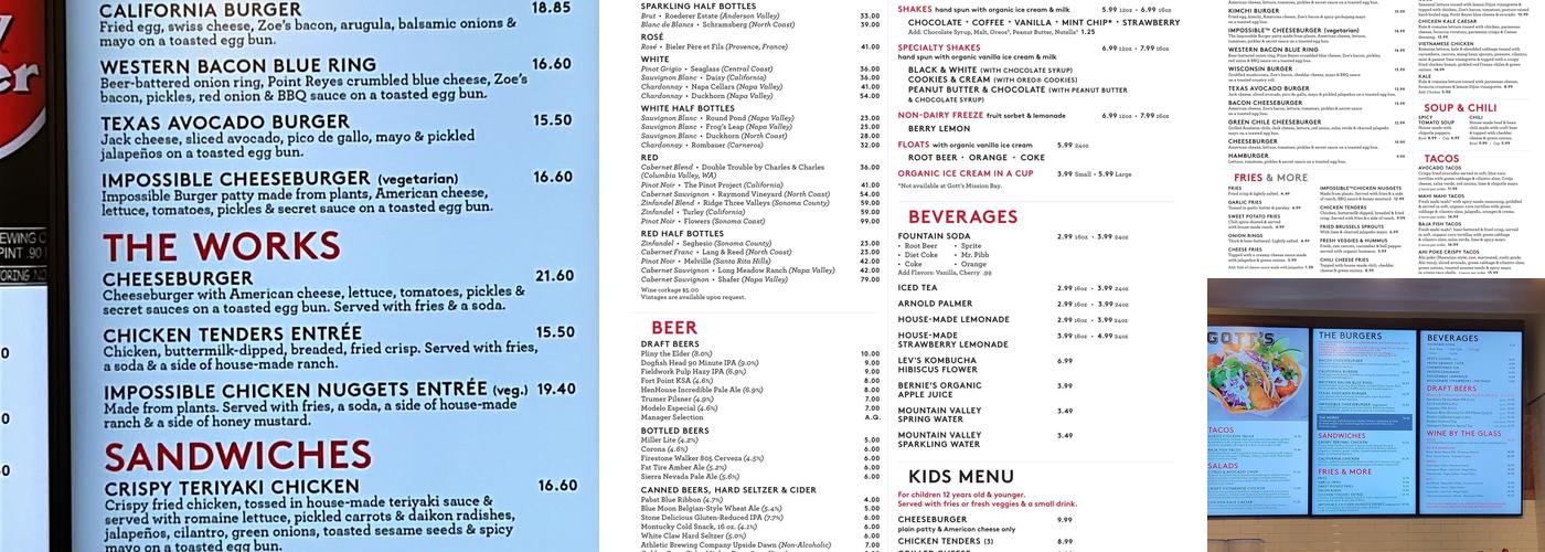 Gott's Roadside Menu