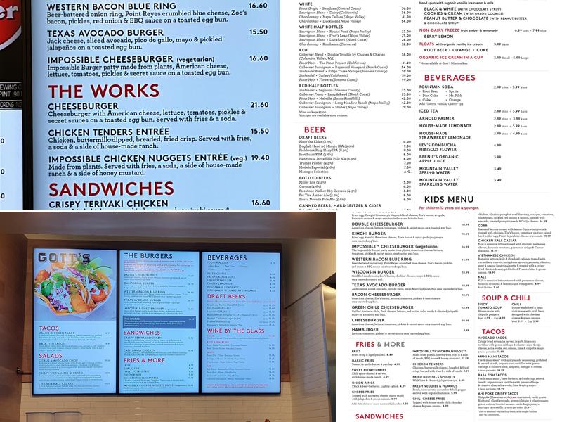 Gott's Roadside Menu