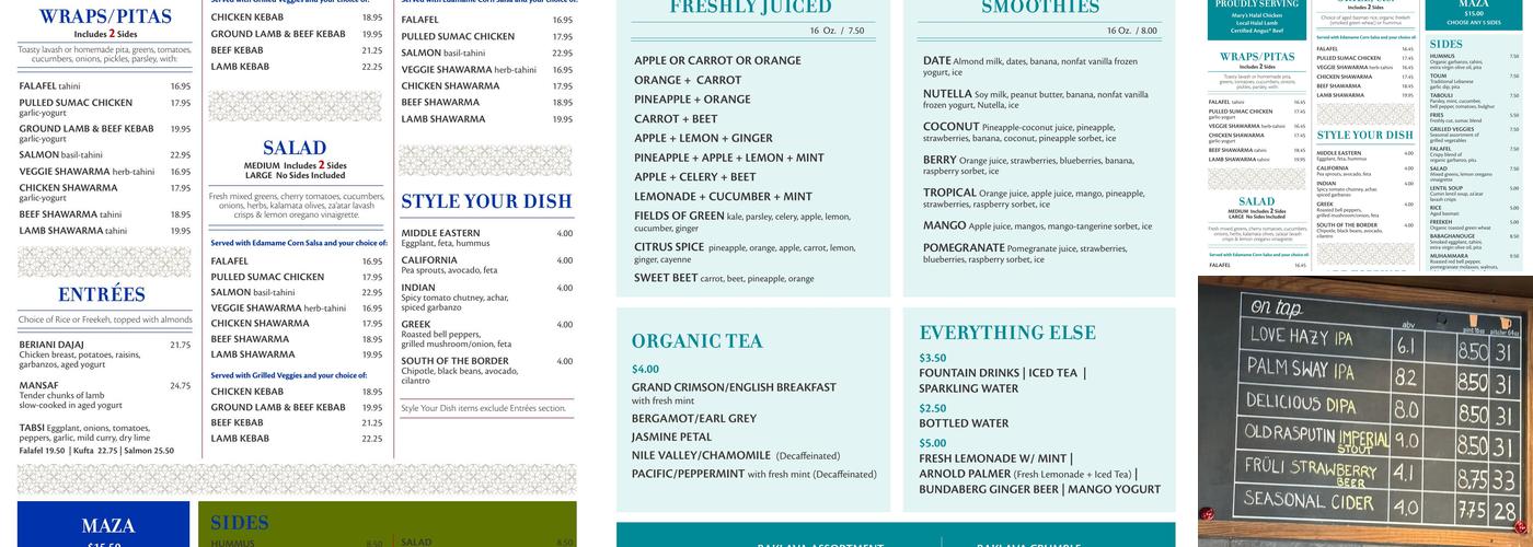 Dish n' Dash Menu