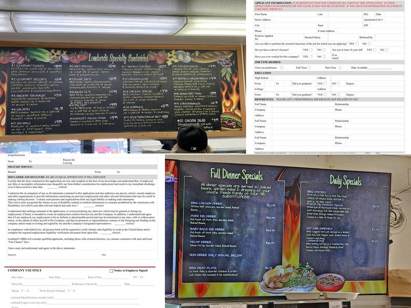 Lombardi's | Gourmet Deli & BBQ Menu