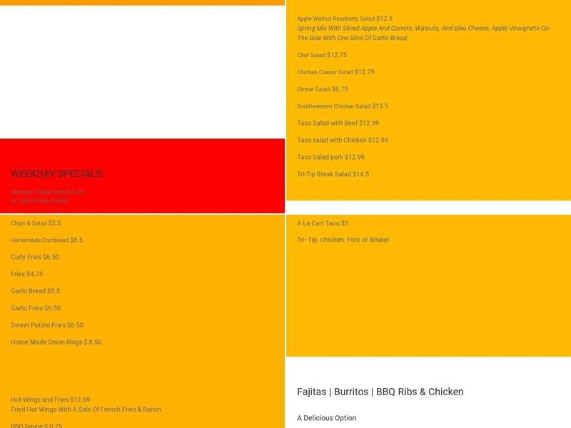 G-Brothers Smokehouse Menu