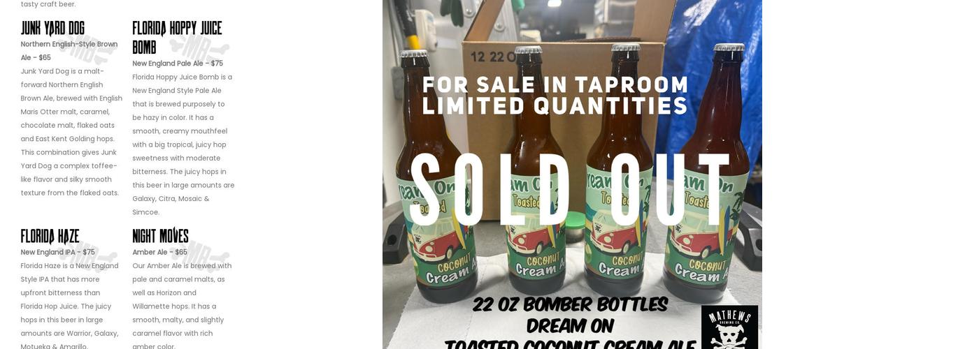 Mathews Brewing Company Menu