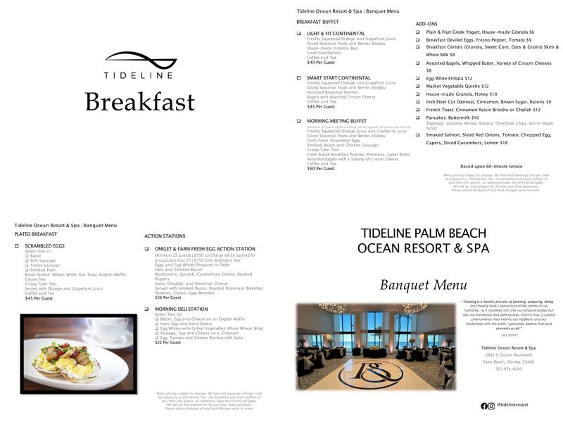 Mizu at Brandon's Palm Beach Menu