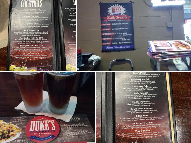 Duke's Brewhouse Menu