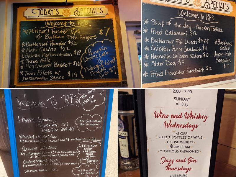 RP's Fine Food & Drink Menu