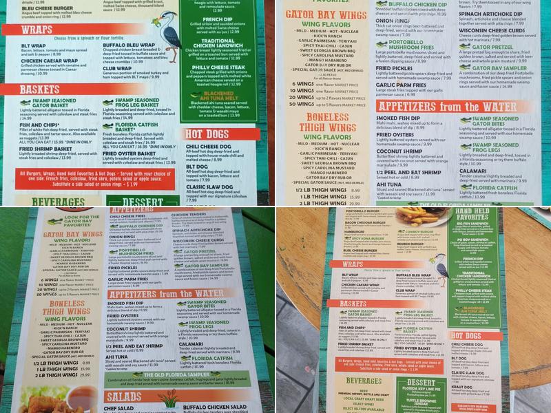 Gator Bay Bar and Grill Menu