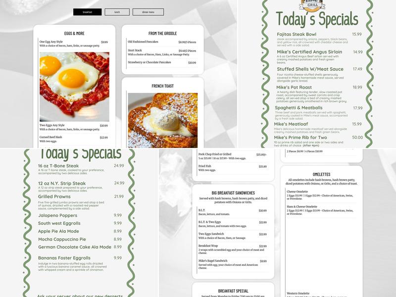 The Original Mike's Grill Menu