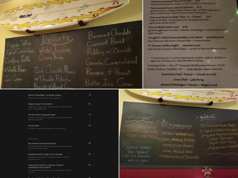 Fire And Wine Menu