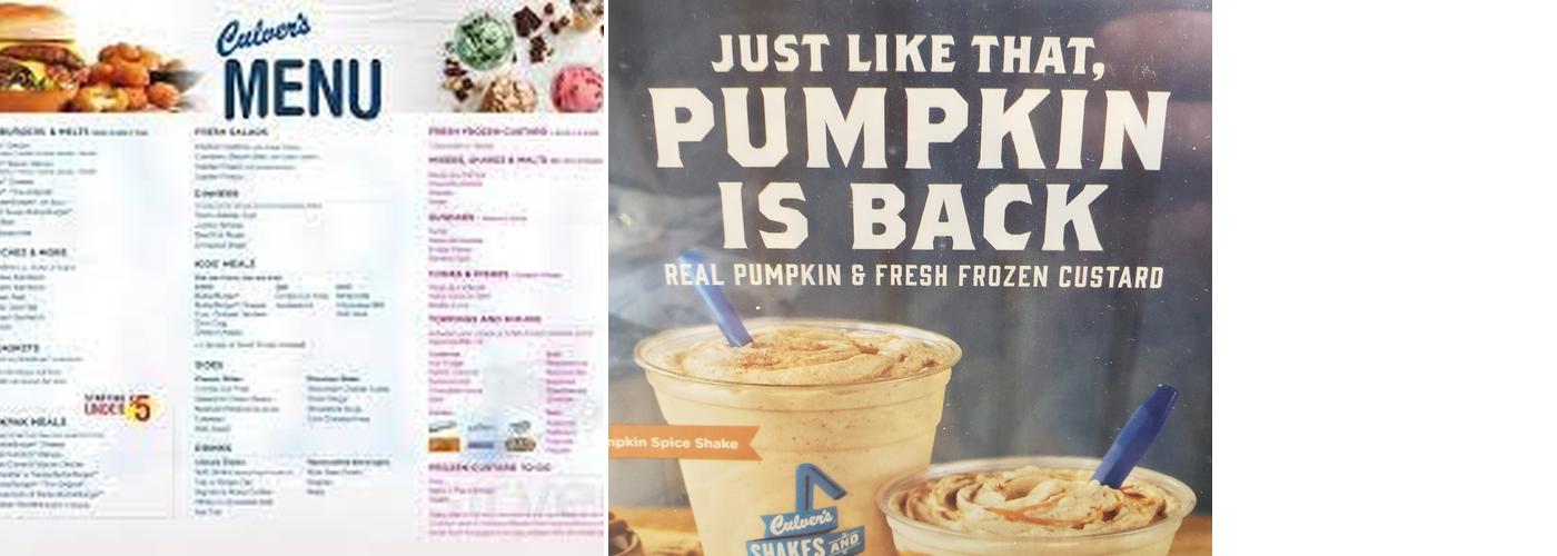 Culver’s Menu