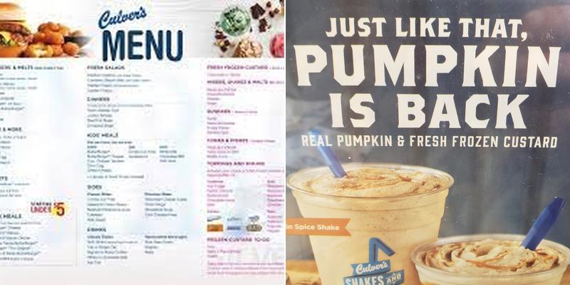 Culver’s Menu
