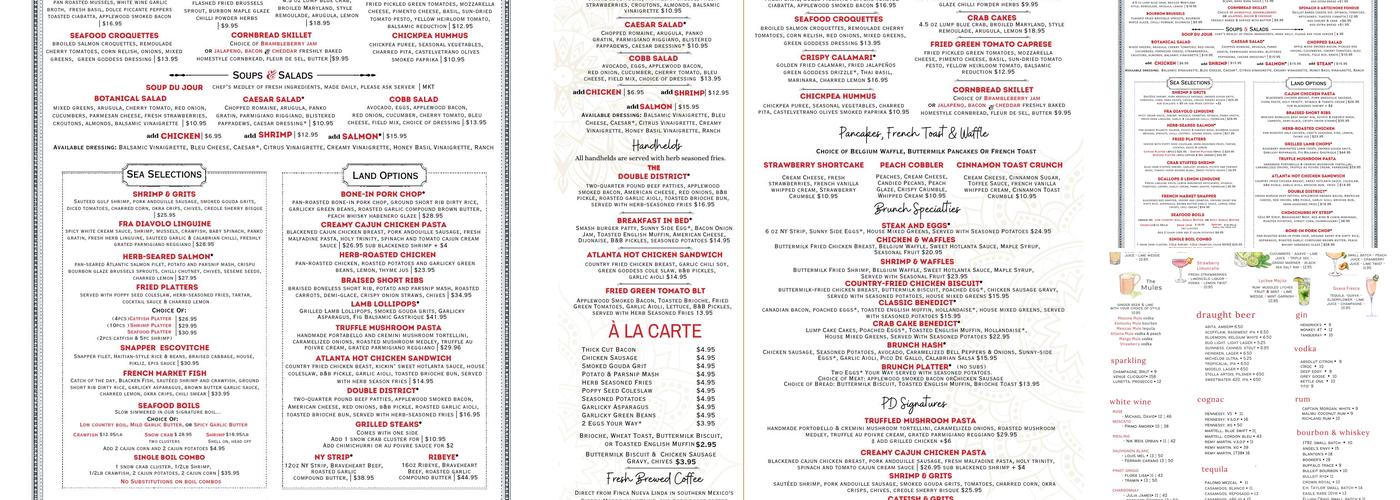 Parkside District Menu