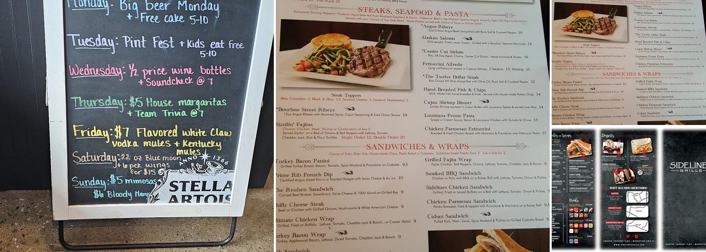 Sidelines Grille - Hickory Flat Menu