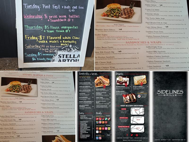 Sidelines Grille - Hickory Flat Menu