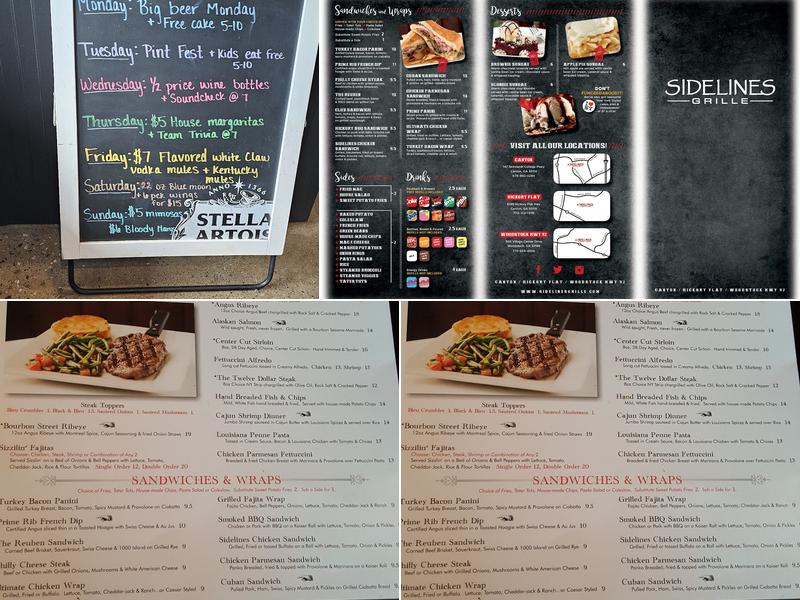 Sidelines Grille - Hickory Flat Menu