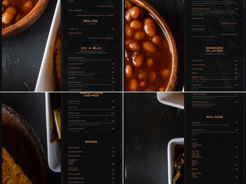 Tom, Dick & Hank Menu