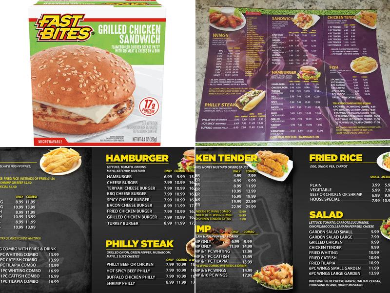 Touch Down Wings Menu