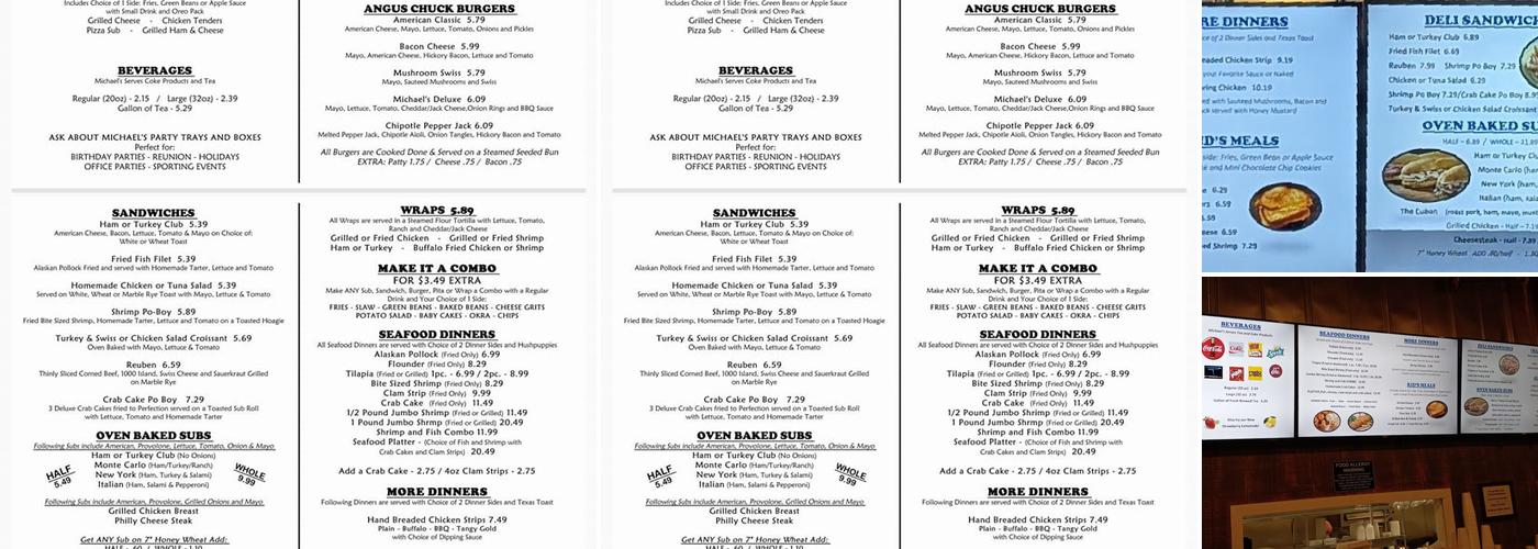 Michael's Deli & Seafood Brunswick Menu