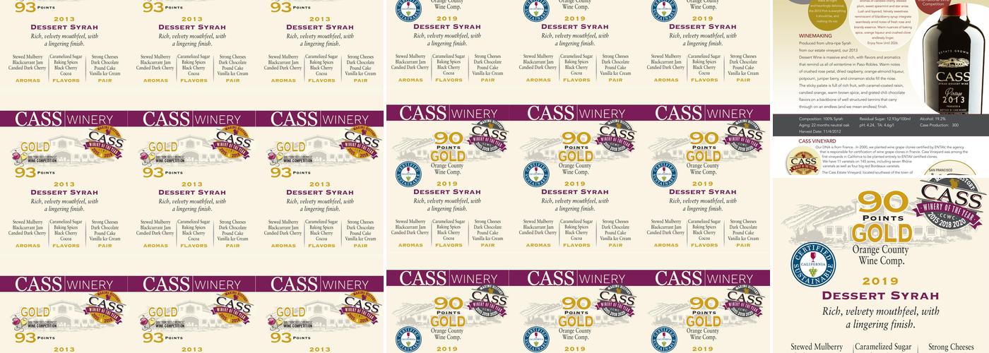 Cass Winery Menu