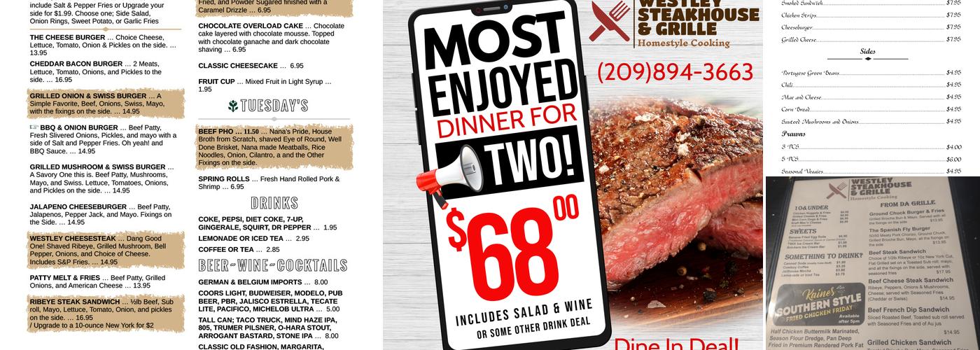 Westley Steakhouse & Grille Menu