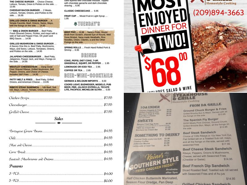 Westley Steakhouse & Grille Menu