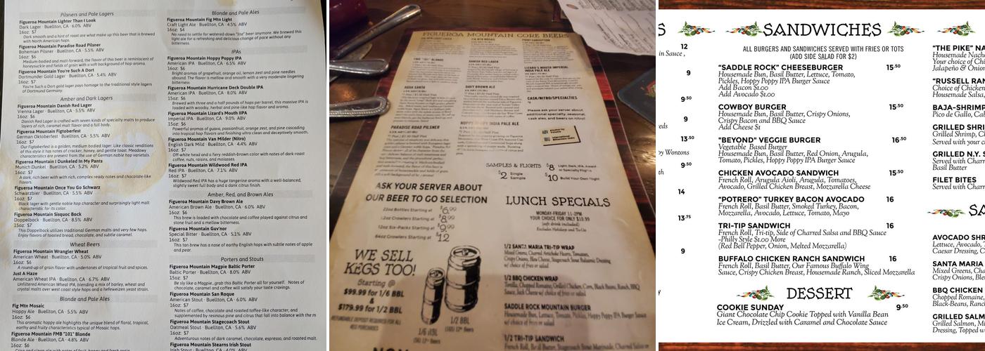 Figueroa Mountain Brewing Company Westlake Village Menu