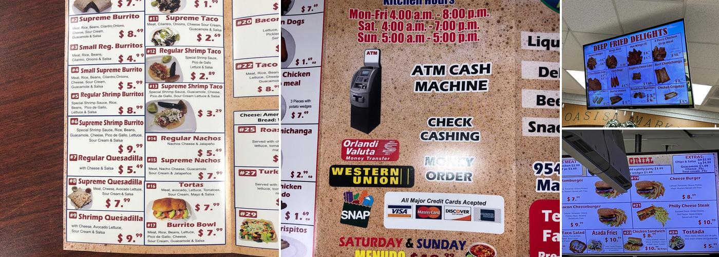 Oasis Market & Produce Menu