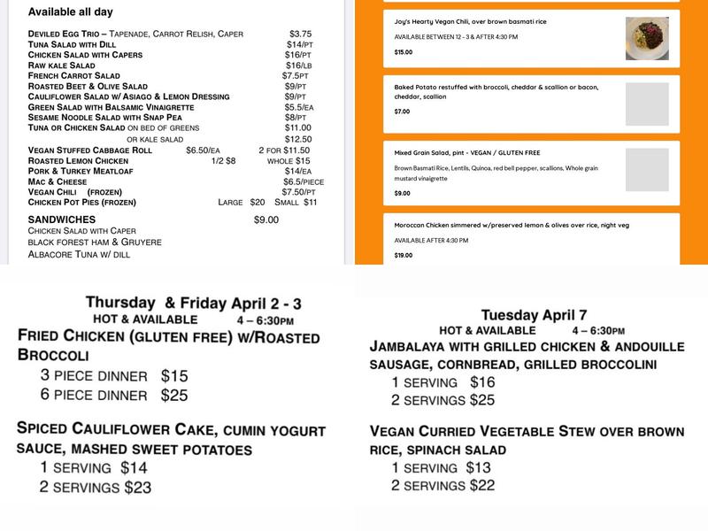 Communitē Table Menu