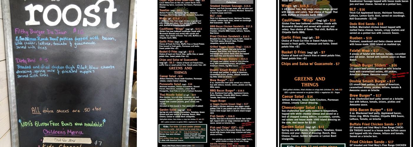 Grass Valley Brewing Company Menu