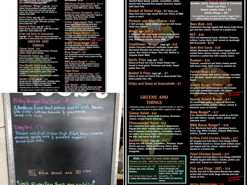 Grass Valley Brewing Company Menu