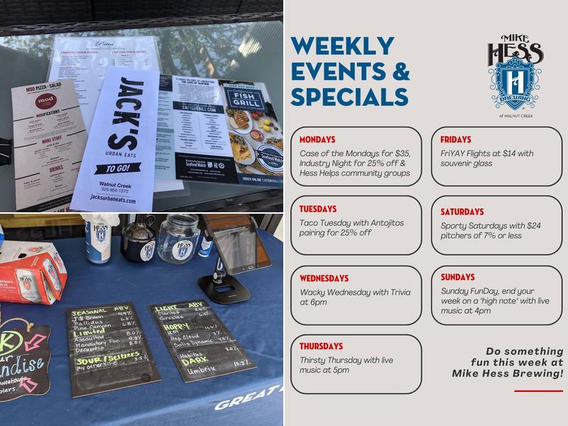 Mike Hess Brewing Walnut Creek Menu