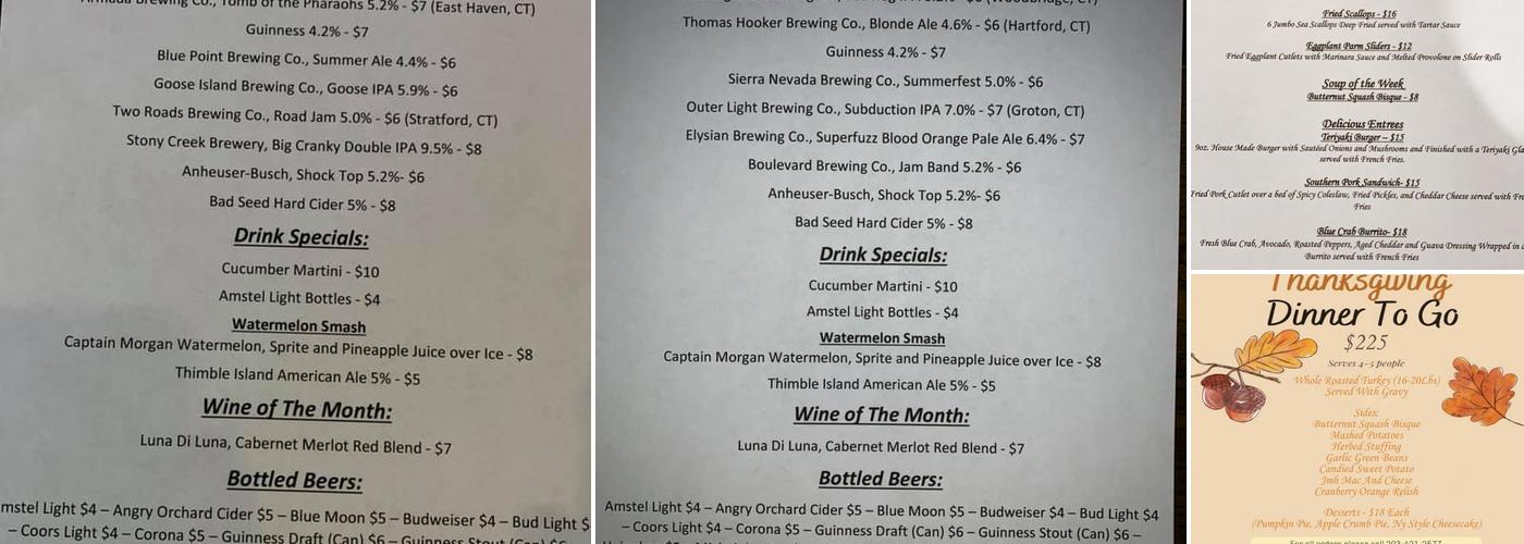 James Madison House Bar & Restaurant Menu